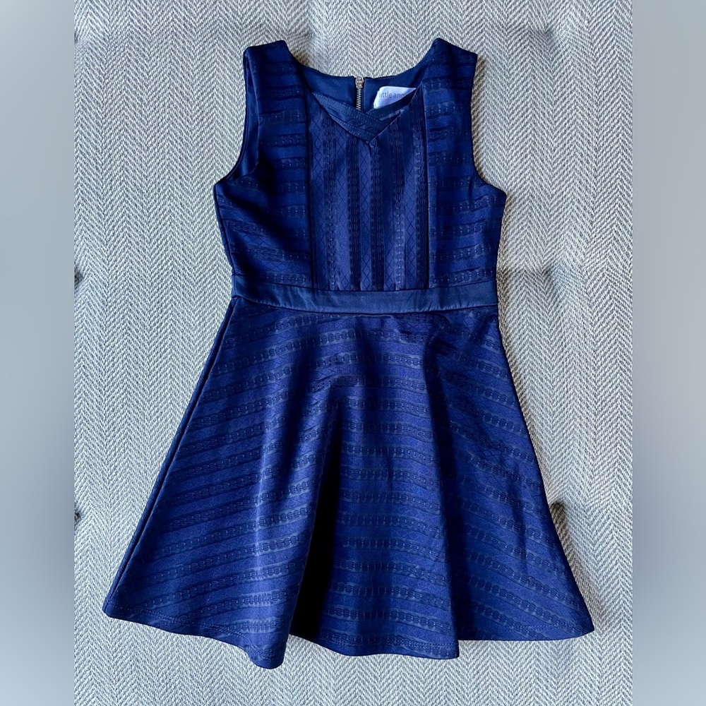 EUC Little Angels by US Angels Girls Navy Fit & Flare Party Dress, Size 6